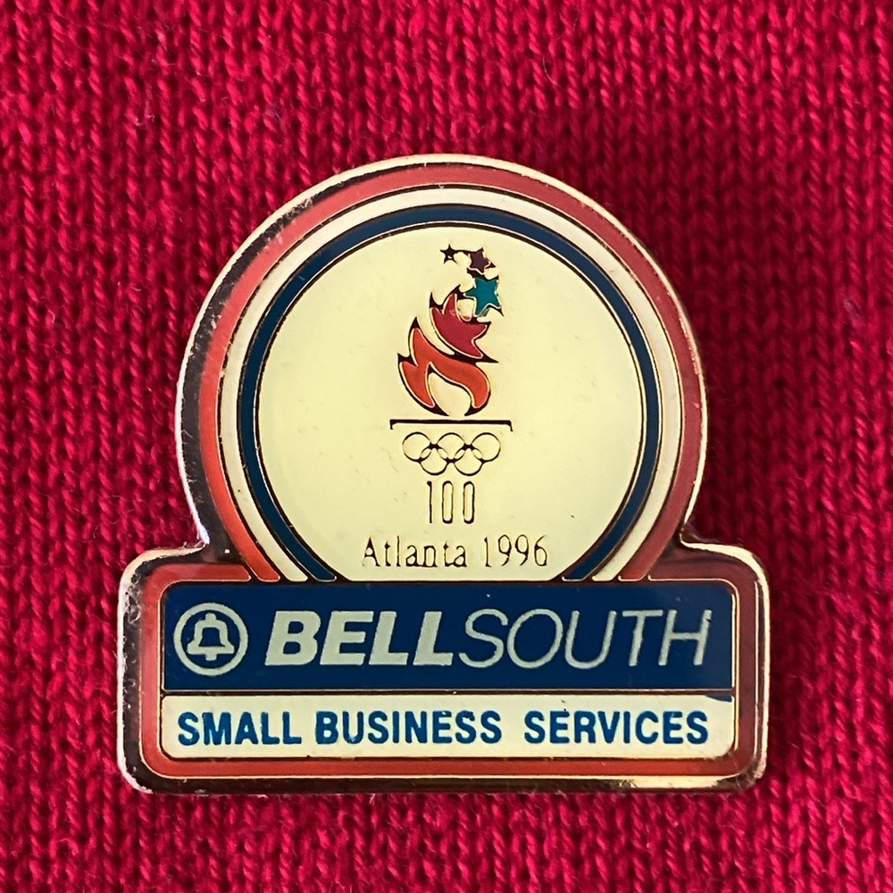 1996 Atlanta Olympic BellSouth Small Business Center Advertising Metal Pin